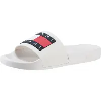 Tommy Hilfiger Pantolette "FLAG POOL SLD ESS", Sommerschuh, Schlappen mit farbiger Logoflagge