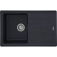 Respekta Küchenspüle Einbauspüle Spülbecken Granitspüle 78x50 Schwarz Columbia