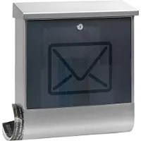 Burg wachter Briefkasten "LUCENTA 2700 Ni (EC)", aus Stahlblech, mit Zeitungsfach