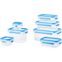 EMSA N1031600, Set, Rechteckig, 5,75 l, Blau, Transparent, 150 ml, 200 ml