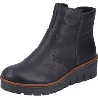 Rieker Damen Stiefelette mit Keilabsatz – Komfort & Wärme für kalte Tage X9165, Größe:39 EU, Farbe:Schwarz