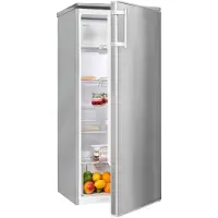 Exquisit Kühlschrank KS185-4-HE-040E inoxlook | 190 l Nutzinhalt | Schnell-Kühlfunktion | Alarm