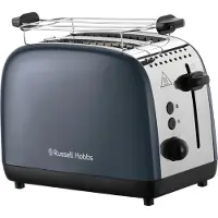 Russell Hobbs Toaster Colours Plus 2 Scheiben 6 Stufen Brötchenaufsatz Grau