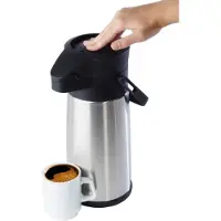 Aps Pump-Isolierkanne "Budget", 2,2 l, Dreh-Pumpknopf, für bis zu 17 Tassen Kaffee, doppelwandige Isolierung