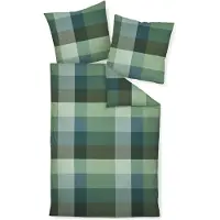 Janine Design Feinbiber Bettwäsche-Garnitur DAVOS 65131 Farbe grünblau-06 Größe 155x220 + 80x80cm
