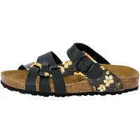 Lico Damen Bioline Flora Hausschuh, Schwarz Gelb, 37 EU