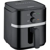 Severin Heißluftfritteuse, 5L, Heißluft Fryer gesundes Kochen, Fritteuse ohne Fett, antihaftbeschichteter Frittierkorb, 1500W, schwarz/silber, FR 2452