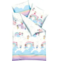 Kaeppel Renforcé Kinderbettwäsche 135x200 cm Rainbow Fairies 4868 Fee Sterne