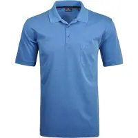 Ragman Herren Poloshirt - Oberteil, Softknit-Polo, Baumwollmischung, Brusttasche, Knopfleiste, kurz, einfarbig Hellblau 7XL