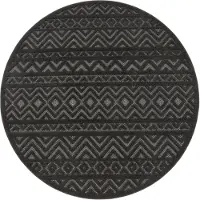 Paco Home Outdoor Teppich wetterfest Boho & Skandi 3D-Optik für Terrasse, Balkon & Garten Grösse 120 cm Rund