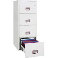 Phoenix FS2274K - Vertikaler Aktenschrank - 4 Schubladen - Feuerfest - Schlüsselschloss - Weiss - H1450 x B570 x T700 mm