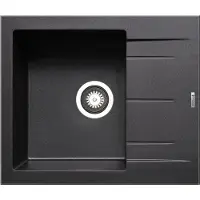 Pyramis Spüle ALAZIA 59x50 in CARBON mit Excenterbedienung / Granitspüle / Steinspüle / Ausschnitt 570 x 480 mm
