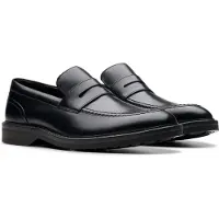 Clarks Slipper Aldwin Step mit eleganter Optik 1216 Black Leather 43