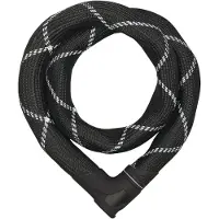 ABUS Kettenschloss Iven Chain 8210 – Fahrradschloss aus gehärtetem Stahl – mit Kunstfaserummantelung – -Sicherheitslevel 10 – 110 cm – Schwarz