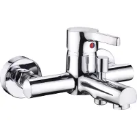 Cornat Badarmatur "Skagen" Hochwertiger Messingkörper -verchromt - 1/2 Zoll Brauseabgang" Temperaturbegrenzer & ECO-Funktion / Einhebelmischer zur Wandmontage