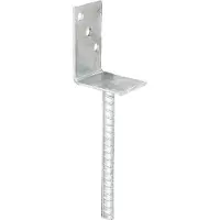 Alberts L-Pfostenträger, (Set, 4 St.), feuerverzinkt, Breite 80 mm, Länge des Riffelstahl 200 mm