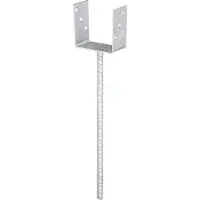 Alberts U-Pfostenträger, (Set, 2 St.), feuerverzinkt, lichte Breite 101 mm, Länge Betonanker 400 mm