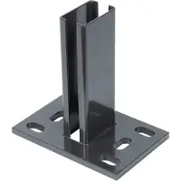 Alberts Pfostenträger, für Zaunpfosten 60x40 mm für Doppelstabmatten, Platte 150x100 mm