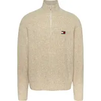 Tommy Hilfiger Herren Pullover & Cardigans Tjm Reg 1/4 Zip Raglan Badge - Wit - Größe XXL