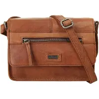Spikes & Sparrow Umhängetasche "Damen echt Leder", Damen, Gr. B/H/T: 22cm x 18cm x 9cm onesize, braun (cognac), Leder, Taschen Umhängetasche, echt Leder