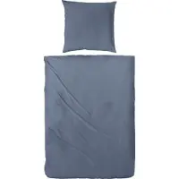 H.G. Hahn-Haustextilien Luxus-Satin Bettwäsche uni Farbe denim Größe 155x220 cm