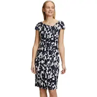 Vera Mont - Cockailkleid mit Muster - Größe 36 - blau
