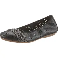 Rieker Ballerina Slipper, Flache Schuhe mit Rundum-Gummizug