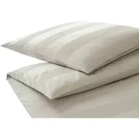 Elegante Mako-Satin-Bettwäsche-Garnitur En Bloc Farbe Kiesel Größe 135x200+80x80cm
