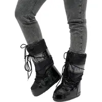 Moon Boot für Damen. 80D1401680 Icon Glance Stiefel schwarz (35/38), Wohnung, Keine, Lässig, Schnee
