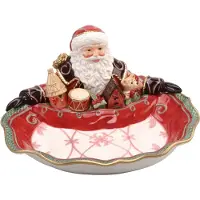 Goebel Gebäckschale "Fitz & Floyd XMAS" aus Steingut Steingut, Santa Präsentiert