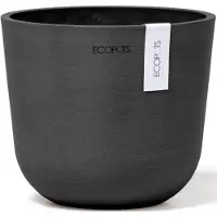 Ecopot's Blumentopf "Oslo Mini 16 Dunkelgrau", für den Innenbereich