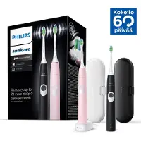 Philips 4300 series ProtectiveClean 4300 HX6800/35 Elektrische Schallzahnbürste, Erwachsener, Schallzahnbürste, Tägliche Pflege, Whitening, 62000 Bewegungen pro Minute, Schwarz, 2 min