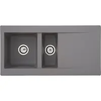 Respekta Einbauspüle Küchenspüle Spüle Granit Mineralite 100 x 50 Grau Denver