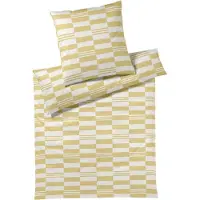 Elegante Mako-Jersey-Bettwäsche-Garnitur Skip Farbe Gelb Größe 155x220+80x80cm