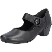 Rieker Damen Riemchenpumps mit edler Schnalle und Klettverschluss 41756, Größe:38 EU, Farbe:Schwarz
