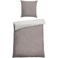 Schiesser Bettwäscheset Vinnie | Zweifarbig | Renforcé | 2-teilig | 100% Baumwolle | Angenehm weich & glatt | YKK-Reißverschluss | 135x200 cm + 80x80 cm | Grau