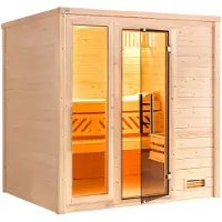 Weka Sauna "Massivholzsauna BERGEN 1.8" Blockbohlen, naturbelassenes Fichtenholz