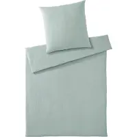 Elegante Musselin-Bettwäsche-Garnitur Smooth Farbe Mint Größe 155x220+80x80cm