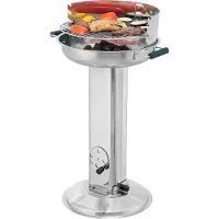 Tepro Holzkohlegrill / Säulengrill Hartford Edelstahl Ø39cm