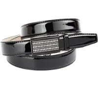 Anthoni Crown Ledergürtel , Damen, Gr. 100, schwarz, Leder, unifarben, Gürtel Ledergürtel, Schmaler Business-Lackledergürtel