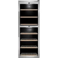 Caso WineComfort 1260 Smart, Weinkühler mit Kompressor, Freistehend, 126 Flasche(n), 135 W, Innenbeleuchtung, Schwarz, Silber