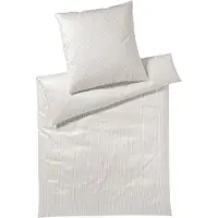 Elegante Mako-Satin Bettwäsche Hamburger Streifen 135x200 cm + 80x80 cm sand