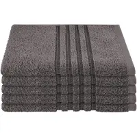 Schiesser Gästehandtücher "Milano aus 100% Baumwolle mit eleganter Bordüre in Hoch-Tief-Optik", (Set, 5 St., 5er Set Gästehandtücher 30 x 50 cm), Made in Green