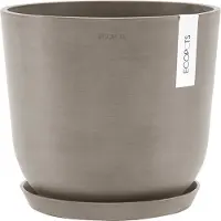 Ecopot's Blumentopf "Oslo 25 Taupe", für innen und außen: frostsicher, bruchsicher und lichtbeständig