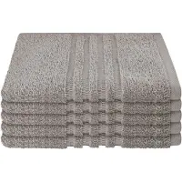 Schiesser Gästehandtücher "Milano aus 100% Baumwolle mit eleganter Bordüre in Hoch-Tief-Optik", (Set, 5 St., 5er Set Gästehandtücher 30 x 50 cm), Made in Green