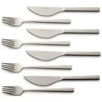 Echtwerk EW-PK-2205 Pizzabesteck-Set Pizzaset Steakbesteck Essbesteck 8-tlg. 4 Personen 4 Pizzamessern und 4 Pizzagabeln Edelstahl Silber-Edition, Farbe:Silber