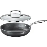 Pintinox Bratpfanne "ST1" Aluminium Set, 3-lagige Antihaftbeschichtung, Induktionsgeeignet, inkl. Glasdeckel