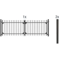 Alberts Zaundoppeltür "Chaussee" Breite: 300 cm, Höhe: 100 und 120 cm