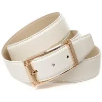 Anthoni Crown Ledergürtel , Damen, Gr. 105, weiß, Leder, unifarben, Gürtel Ledergürtel, im klassischen Design, schlichte elegante Gürtelschließe