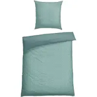 Schiesser Bettwäscheset Lucy | Zweifarbig | Feinbiber | 2-teilig | 100% Baumwolle | Kuschelweich | YKK-Reißverschluss | 155x220 cm + 80x80 cm | Petrol